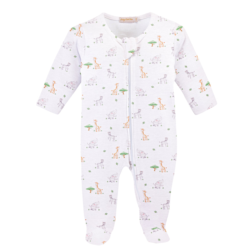 Tiny Safari Print Footie Longall
