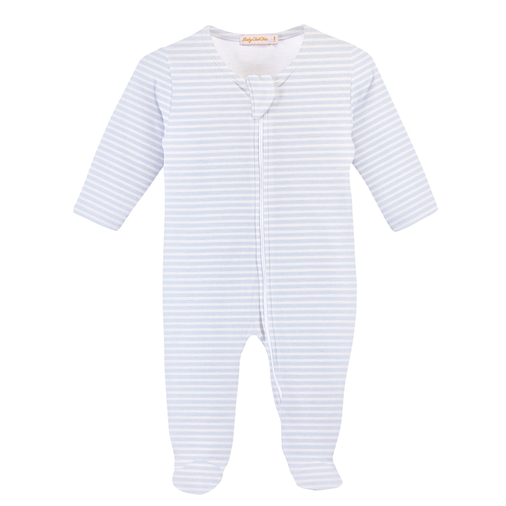 Baby Boys Blue Stripe Footie Sleeper