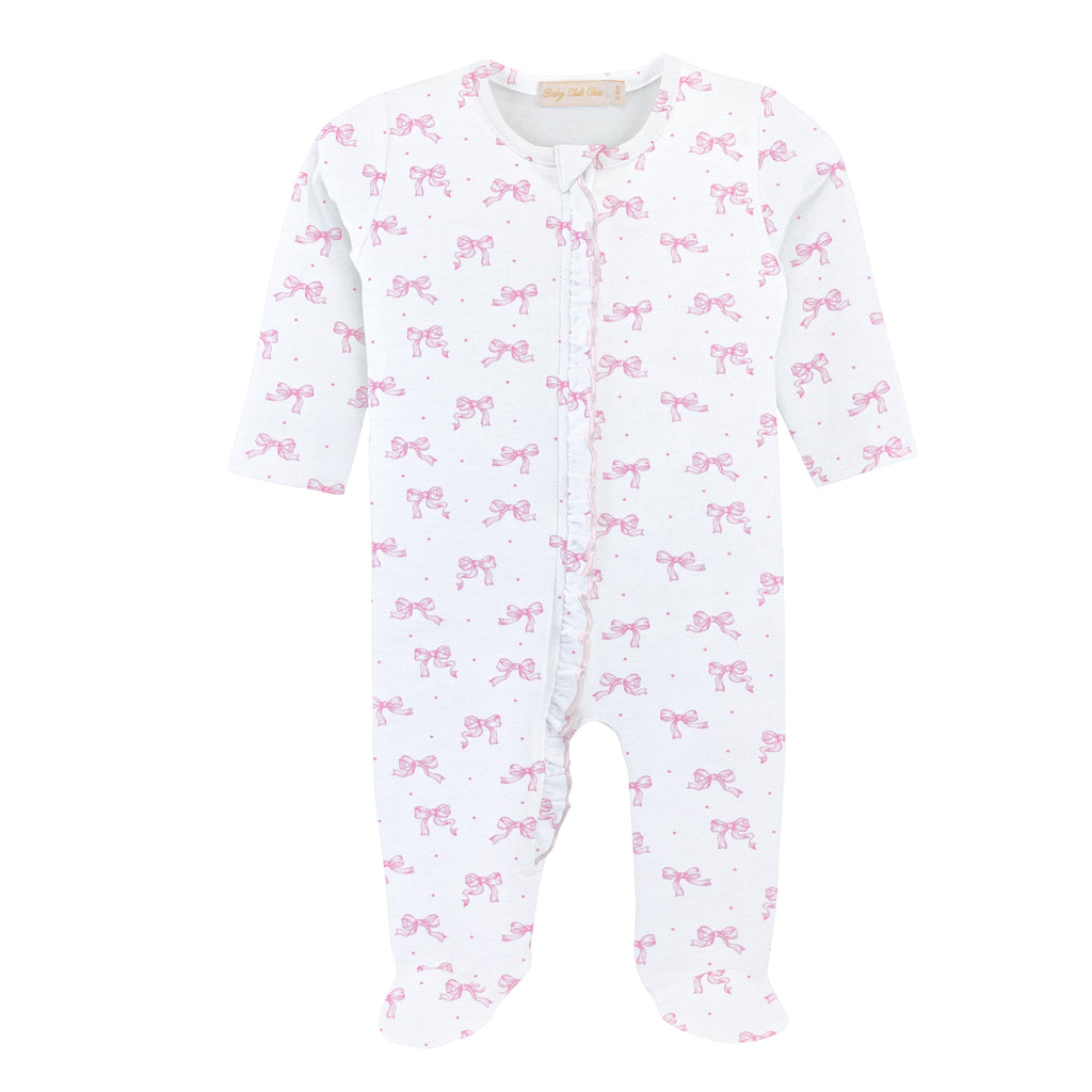 Pink Bows Footie