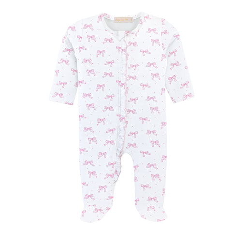 Tiny Pink Bows Footie
