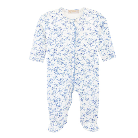 Blue Romantic Toile Footie