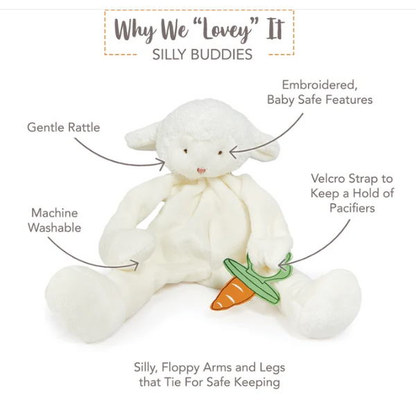 Kiddo Lamb Silly Buddy Paci Clip