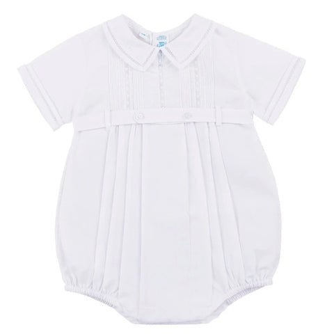 Feltman Brothers Boys White Lace Button Creeper