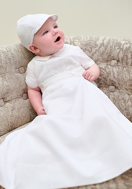 Sarah Louise Boys White Christening Gown With Detachable Skirt Sarah Louise Boys White Christening Gown With Detachable Skirt