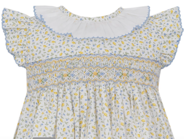 Eloise Lemon Smocked Dress