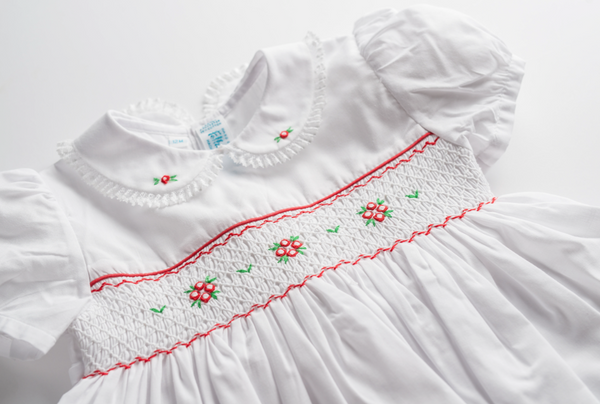 Girls Christmas Holiday Smocked Dress