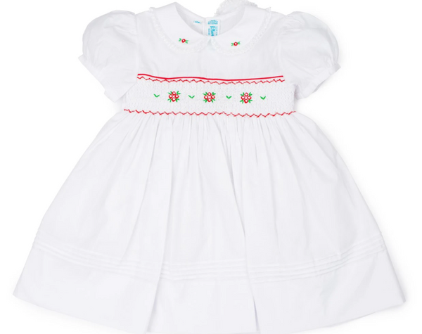Girls Christmas Holiday Smocked Dress