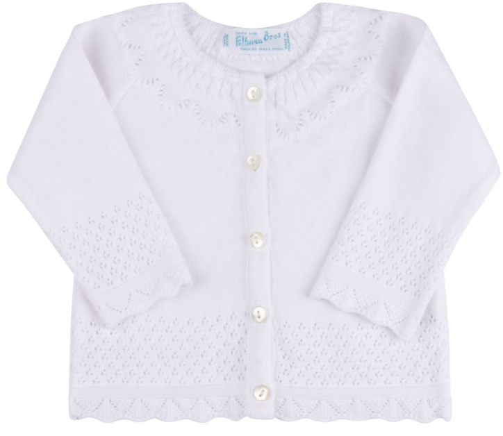 Pointelle Ruffle Knit Cardigan