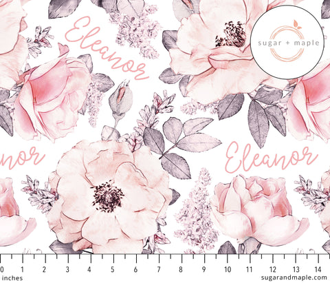 Sugar + Maple Wallpaper Floral Minky Blanket - Personalized