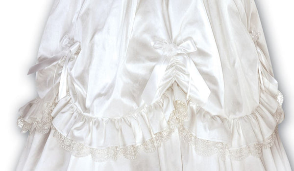 Girls Silk Christening Gown & Bonnet