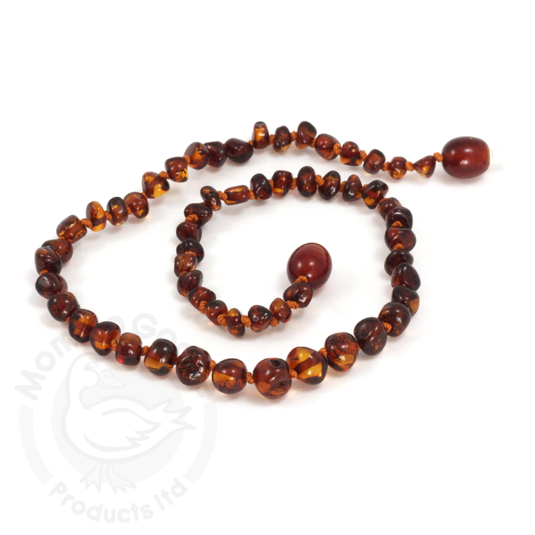 Amber Teething Necklace - Baroque Cherry