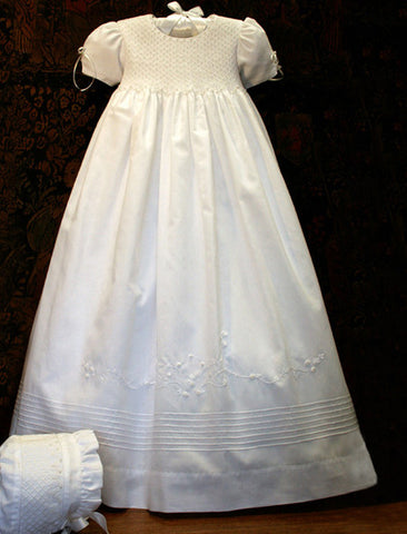 Pearls Silk Christening Gown