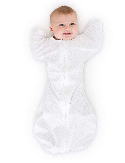 Transitional Swaddle Sack with Arms Up, Classic Polka Dot, Sterling