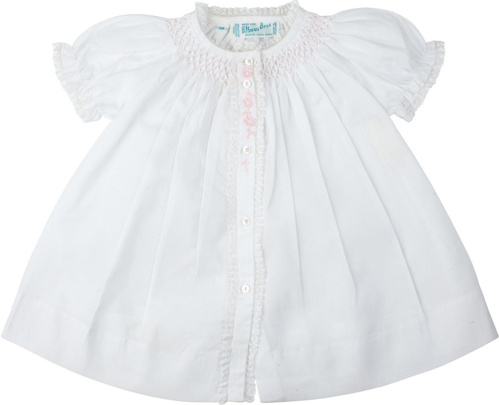 Newborn Baby Girls Smocked Yoke Open Front Daygown - CALL FOR AVAILABILITY Newborn Baby Girls Smocked Yoke Open Front Daygown - CALL FOR AVAILABILITY