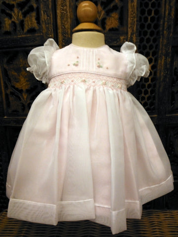 Pink Organza Smocked Dress - OUT OF STOCK