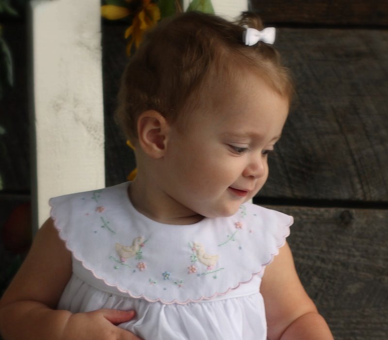 Baby Girl Dress Voile Sleeveless with Embroidered Ducks Baby Girl Dress Voile Sleeveless with Embroidered Ducks