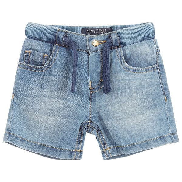 Baby Boys Soft Denim Pull-On Shorts