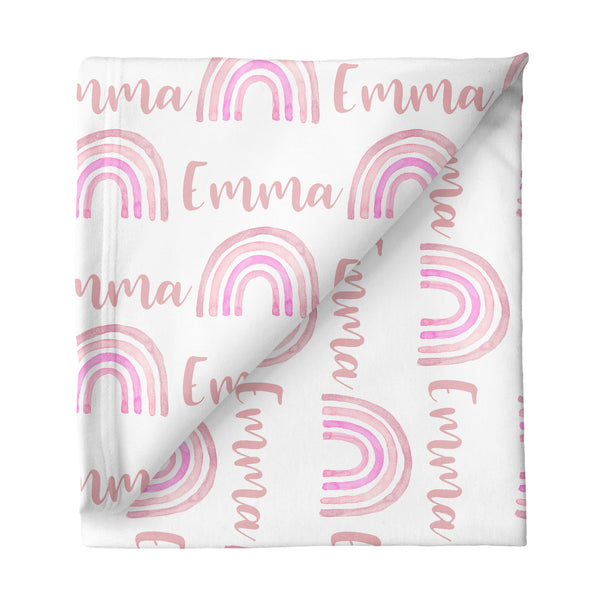 Sugar + Maple Small Stretchy Blanket - Rainbow Pink