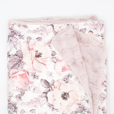 Sugar + Maple Wallpaper Floral Minky Blanket - Personalized